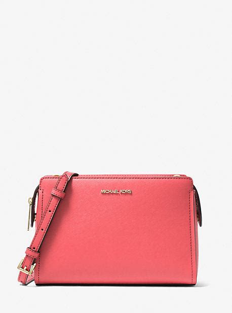 Leslie Medium Saffiano Leather Crossbody Bag – Michael Kors 